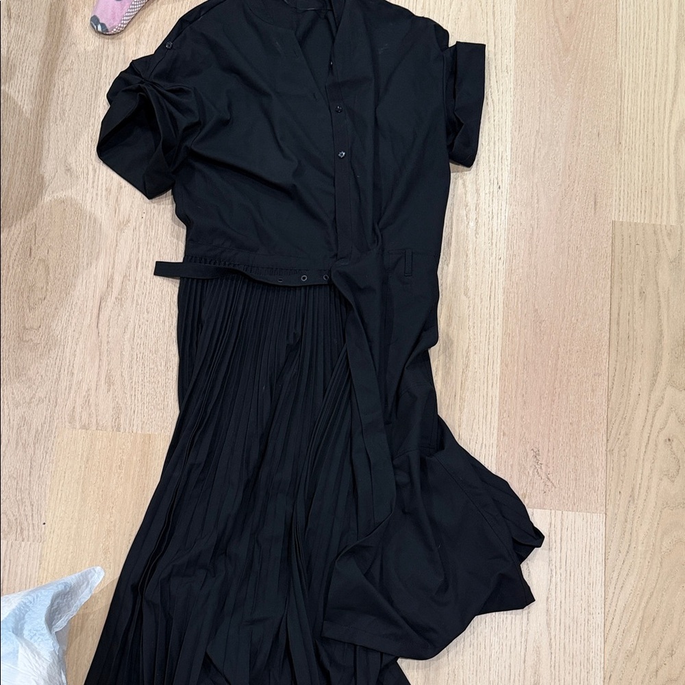 Zara Black short Sleeve Dress mixed skirt